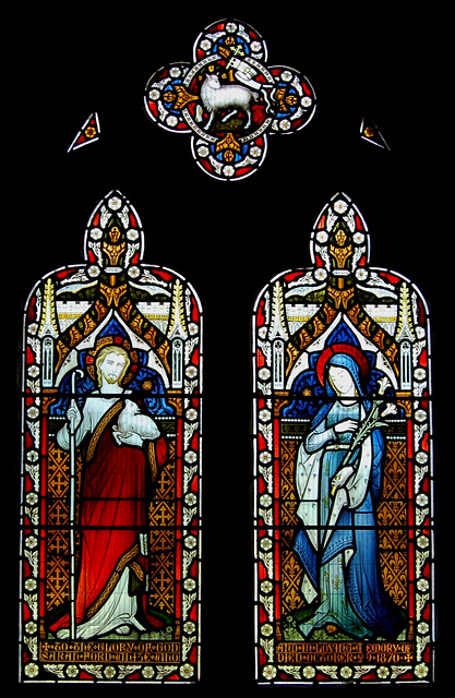 Memorial window to Sarah Ford Wise (d1870), St Michael's Church, Sutton on the Hill, Derbyshire