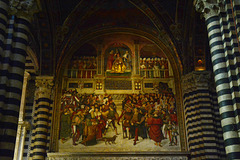 Italy, Duomo di Siena, The Fresco "The Papal Coronation of Pius III" above the Entrance to the Piccolomini Library