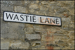 Wastie Lane sign