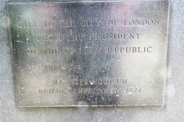 master of the horse, sculpture, whittinton gardens, london