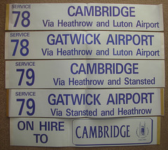 Cambridge Coach Services coach window labels