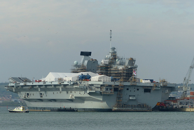 HMS Queen Elizabeth at Portsmouth - 22 April 2018