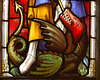 Dragon Detail in Stained Glass at Stanford On Soar Church, Nottinghamshire