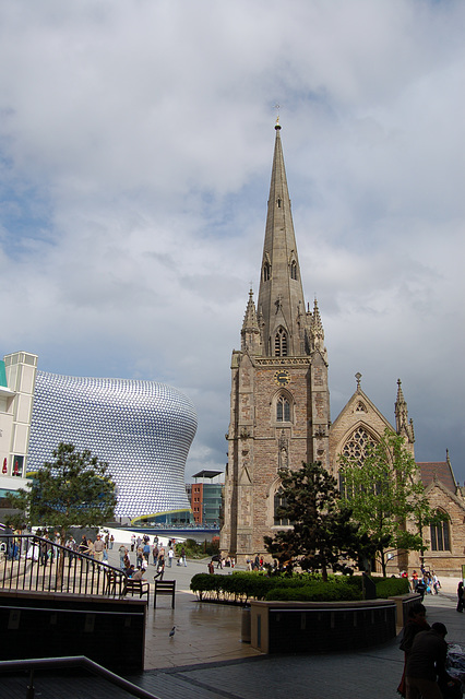 St Martin's Church and the  New Selfridges Store, Birmingham