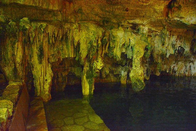 Mexico, Darkness in the Eastern Hall of the Cenotes of Hacienda Mucuyche
