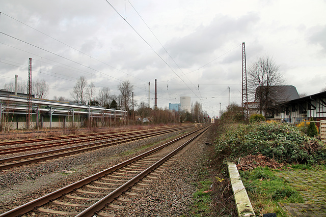 Die Hamm-Osterfelder Bahnstrecke am ehemaligen Bahnhof Datteln / 5.01.2018