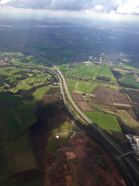 A38 and Toll Road near Canwell, approaching Birmingham Airport
