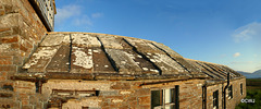 Flagstone roof on the old mill at Culdigo