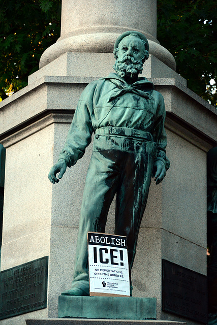 The Civil War memorial was decorated