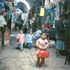 School children in The Cardo- Jerusalem in 1972