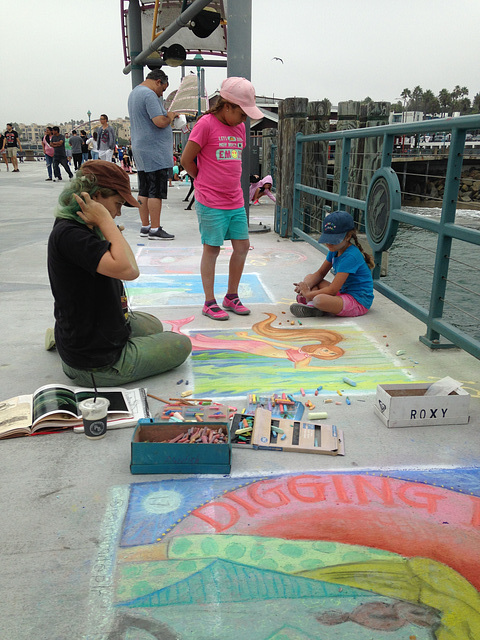 Chalk art on Redondo Pier