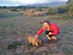 Charlotte and wombat