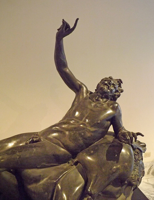 Detail of the Drunken Satyr from the Villa dei Papiri in the Naples Archaeological Museum, June 2013