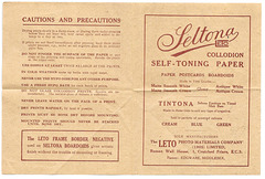 Seltona Self toning paper instructions outer
