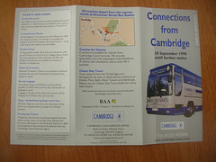 Cambridge Coach Services summary leaflet side 1