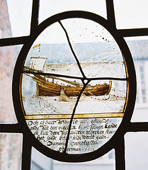 Fishing Boat, Depicted in Seventeenth Century Stained Glass, Great Yarmouth, Norfolk