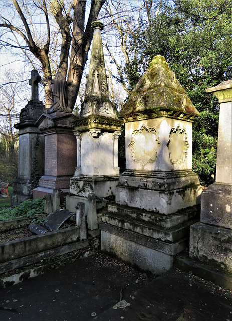 nunhead cemetery, london,  mid c19 tombs