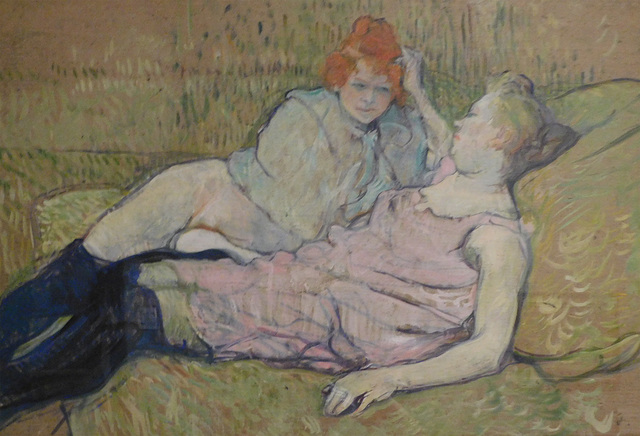 Detail of The Sofa by Lautrec in the Metropolitan Museum of Art, December 2023