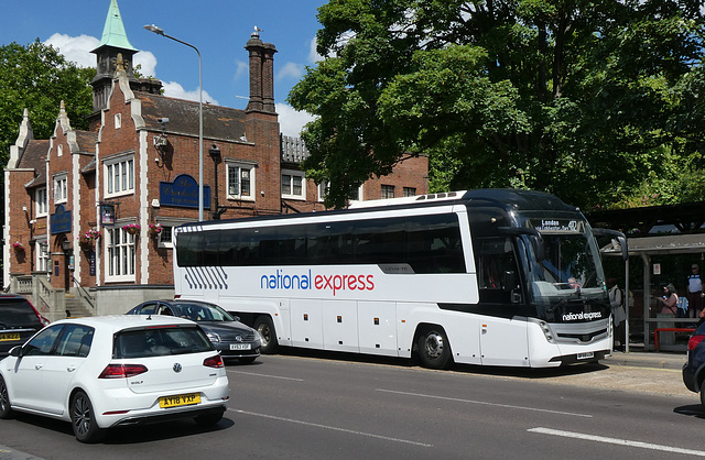 Galloway European Coachlines (National Express contractor) 107 (BF68 LCM) in Ipswich - 8 Jul 2022 (P1120414)