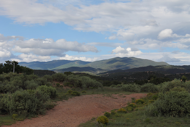 clouds over hills