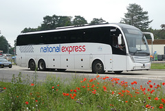 Whippet Coaches (National Express contractor) NX23 (BL17 XBB) at Fiveways, Barton Mills - 25 Jun 2019 (P1020870)