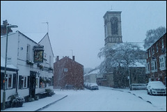 snowing at the Bookbinders