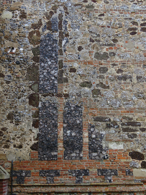 lawford church, essex (78) flushwork patterning in puddingstone and flint on the late c14 tower