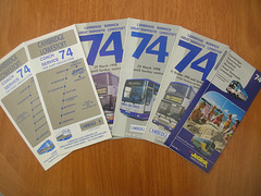 Cambridge Coach Services service 74 timetable covers