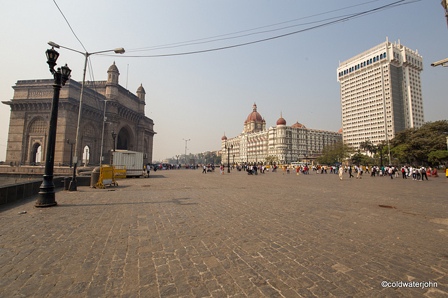 The Gateway to India, and the Taj Mahal Hotel centre background with its "new" tower beside it