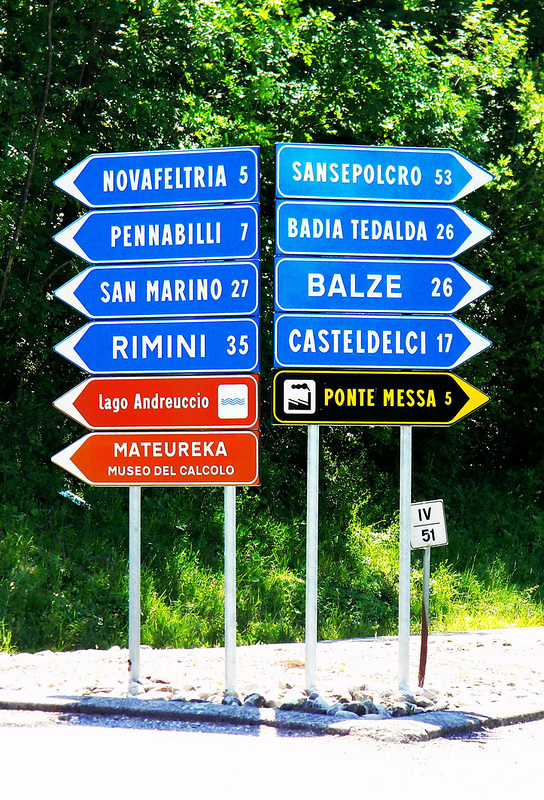Pennabilli (RN). SP 258, Km 51, 400.  -   SP 258, main road from Tuscany to Rimini at Km: 51,400.