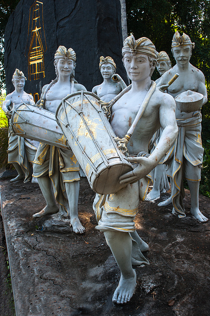 Sculptures as Balinese kendang players