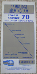 Cambridge Coach Services service 70 timetable cover - Summer 1994