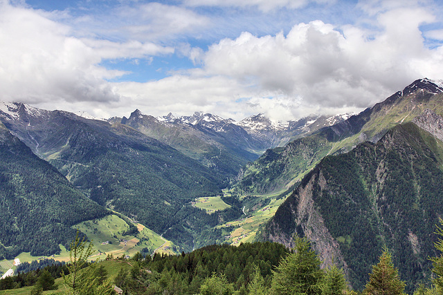 Blick zurück auf unseren Wanderweg von der Eggergrubalm (siehe Notiz)