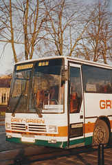 Grey Green E893 KYW in Cambridge on hire to Cambridge Coach Services – 5 Jan 1991 (135-10)