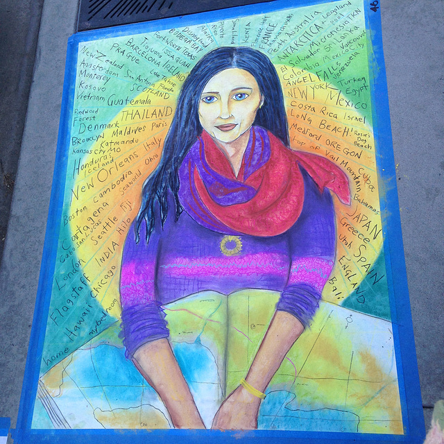 Chalk art in Belmont Shore