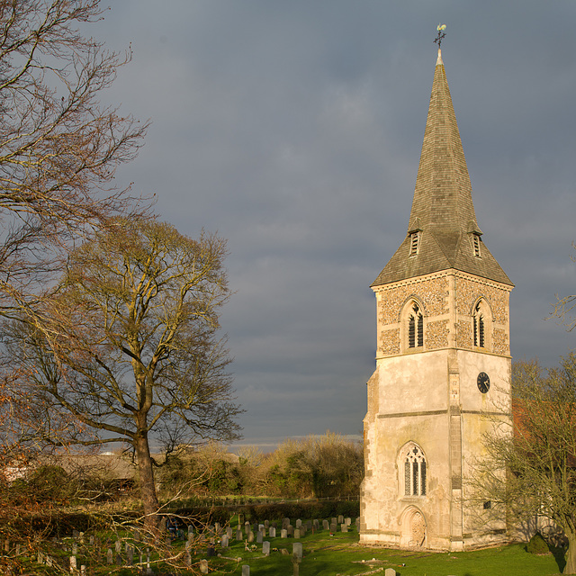 Datchworth church in the winter sun