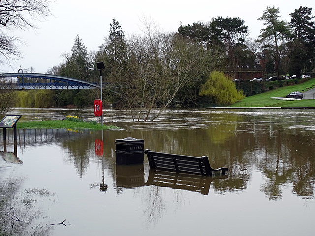 A Wet Happy Bench Monday from Shrewsbury