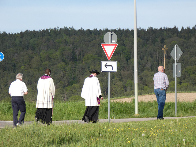 an der Spitze des Zuges