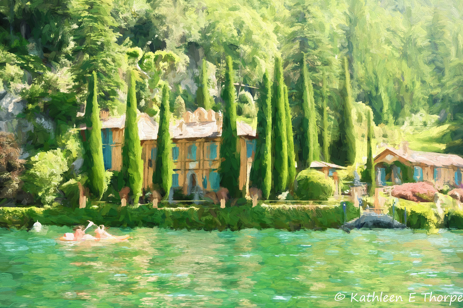 Branson Estate, Italy, Lake Como - Topaz Impressionistic Impasto I