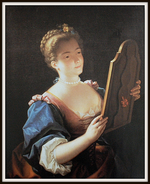 A LADY AT HER MIRROR, JEAN RAOUX (1720s)