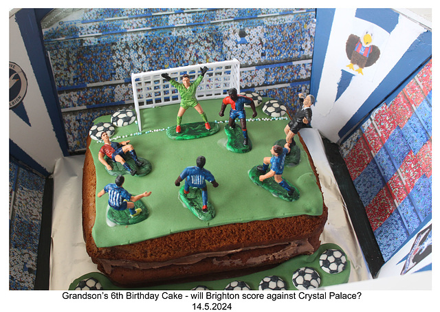 Grandson’s 6th Birthday Cake - will he score - 14 5 2024