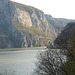 Danube between Romania and Serbia with Monastery of Mraconia on the Romanian Bank