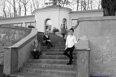 Sisters on Stairs 5