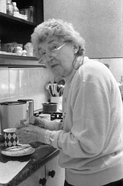 Grandma making food