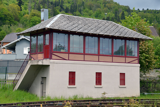 Das alte Weichenstellwerk der SNCF am Bahnhof von Schirmeck