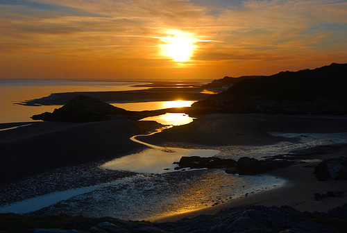 Sunset at Borth y Gest