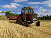 Massey Ferguson 590 & Claas combine harvester.