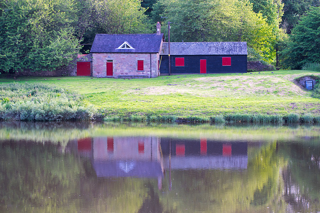 Colourful huts on the Tweed