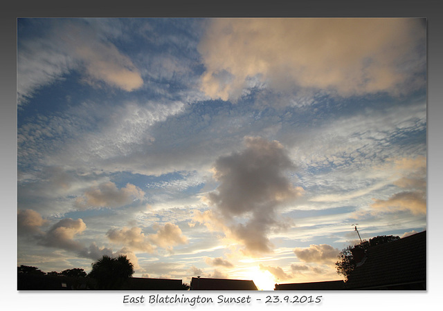 Sunset over East Blatchington - 23.9.2015