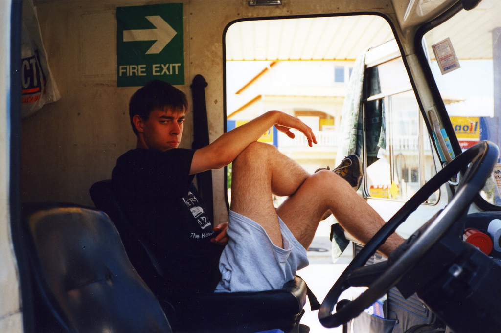 simon in truck